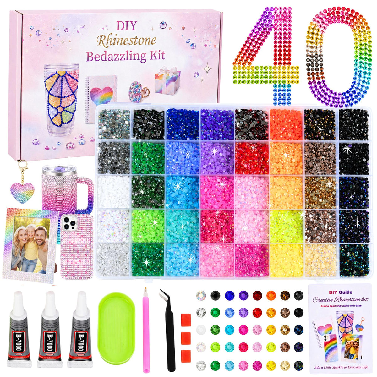 Breecasa front packaging showing complete bedazzling kit contents
