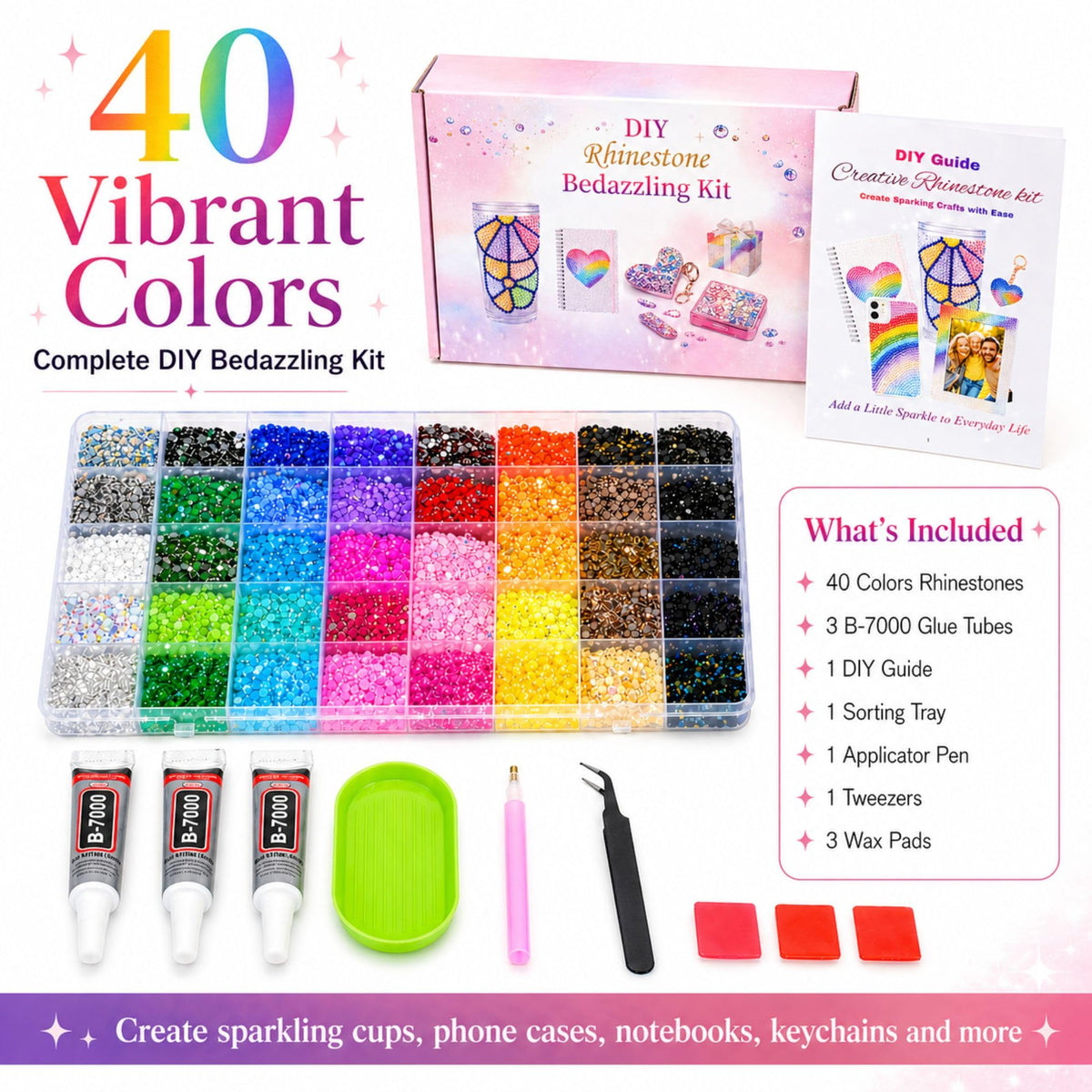 Breecasa rhinestones decorating a tumbler demonstrating finished look