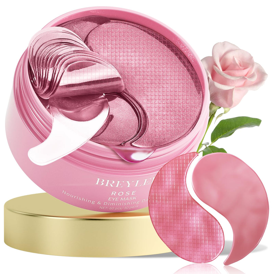 BREYLEE front packaging showing rose eye mask for quick hydration