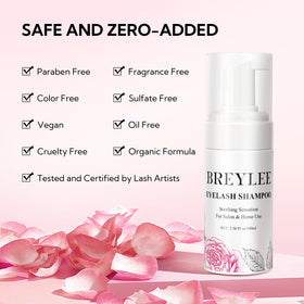 BREYLEE mascara brush and cotton puff separate lashes and absorb residue