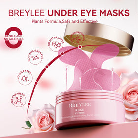 BREYLEE patch applied under model eye demonstrating secure adhesion