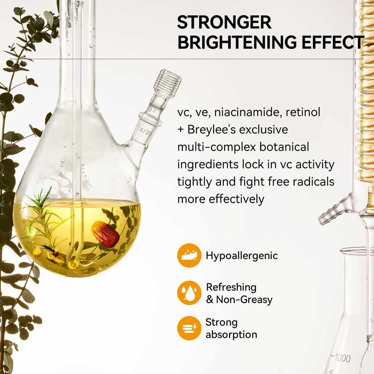 BREYLEE serum texture close-up showing lightweight consistency and quick absorption