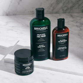 Brickell activated charcoal cleanser pump demonstrating easy use and deep cleansing