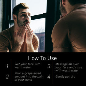 Brickell on bathroom counter staged for daily grooming routine
