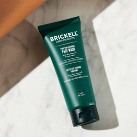 Brickell Men's Products close-up of charcoal cleanser texture demonstrating gentle cleansing