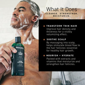 Brickell Men's Products conditioner on hair before and after for fuller look