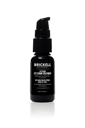 Brickell Men's front packaging of unscented eye serum showing product name and size for clarity