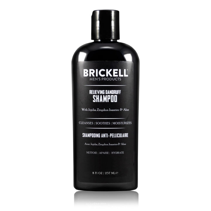 Brickell front packaging showing bottle and label, communicates premium relief