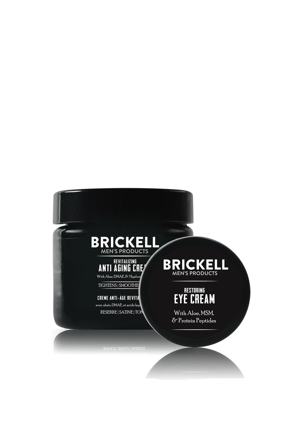 Brickell front packaging showing both night and eye cream, professional appearance benefit