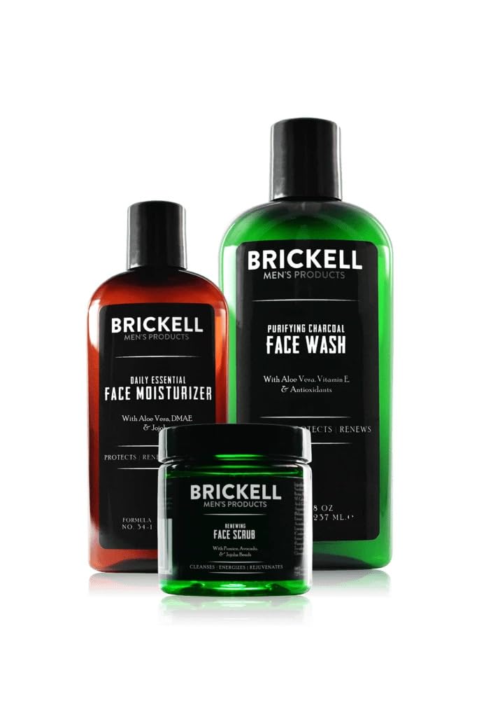 Brickell front packaging set showing three products and premium design