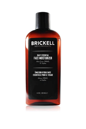 Brickell Men's Products front packaging showing 4 oz bottle and clear branding benefit: clarity