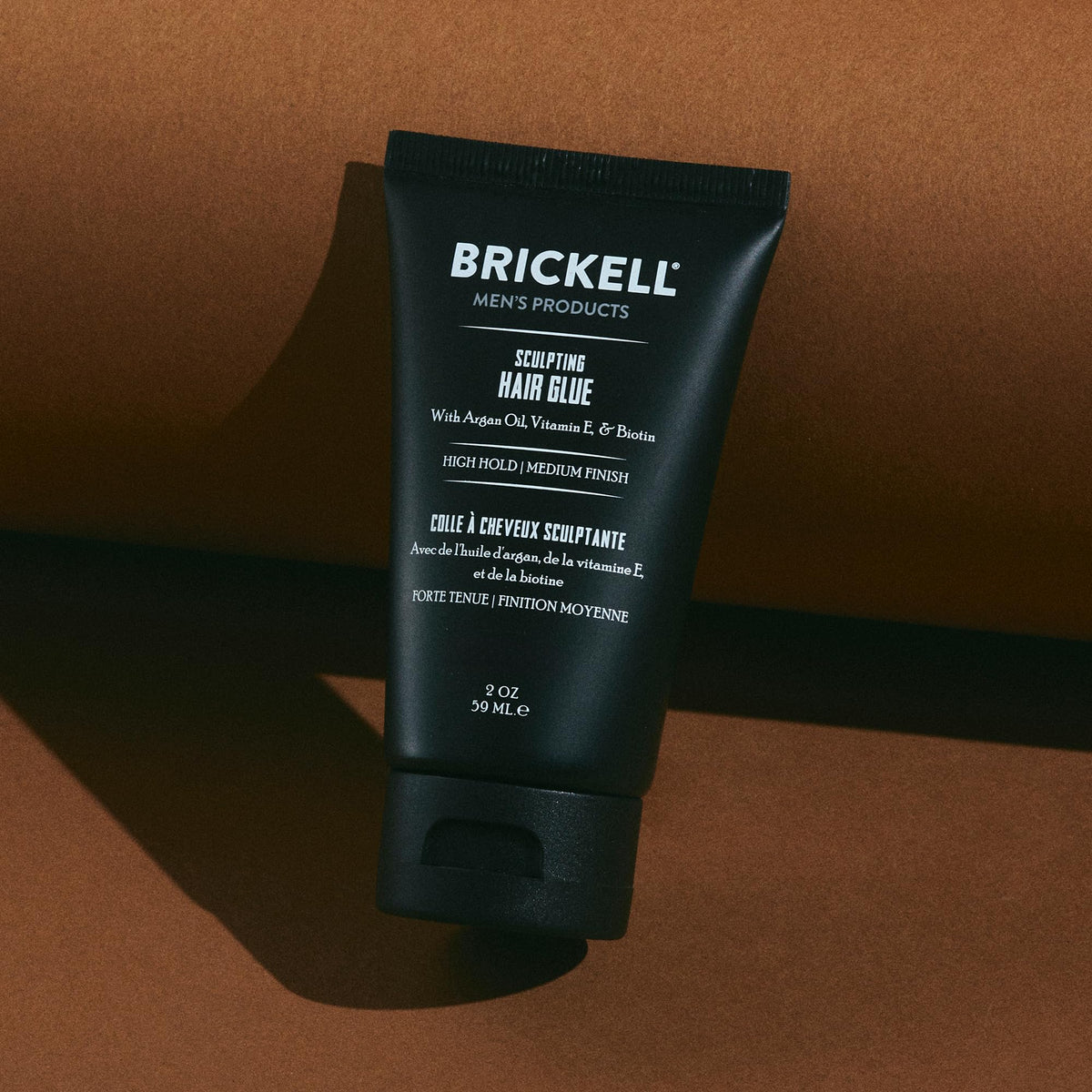 Brickell Men's Products before and after styling shows defined sculpted results and improved texture