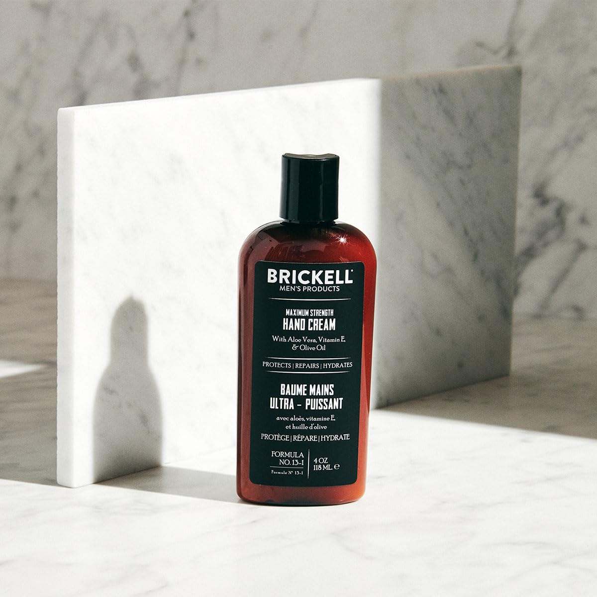Brickell Men's Products cap and nozzle detail for easy dispensing