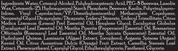Brickell Men's Products raw ingredients display with argan oil and kaolin benefits visible