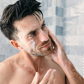 Brickell ingredients label with botanicals highlighting natural actives and soothing benefits
