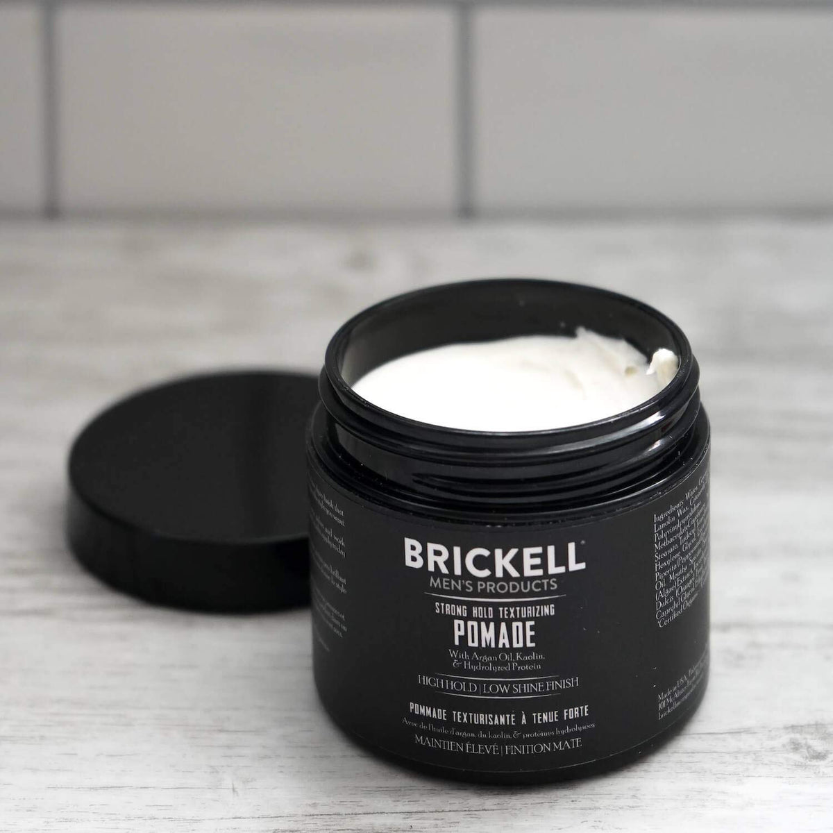 Brickell Men's Products label and directions close-up highlighting usage guidance