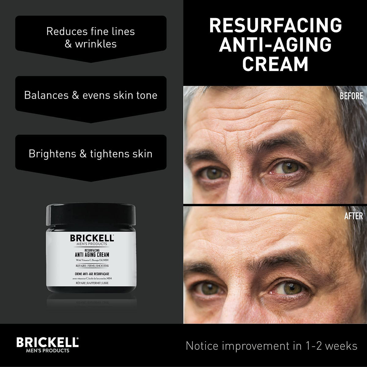 Brickell label close-up revealing ingredient list for informed ingredient-aware shoppers