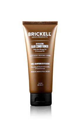 Brickell Men's front packaging showing bottle and label, clear branding and ingredient callouts for shoppers