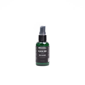 Brickell Men's Products balancing toner front bottle showing packaging and size benefit