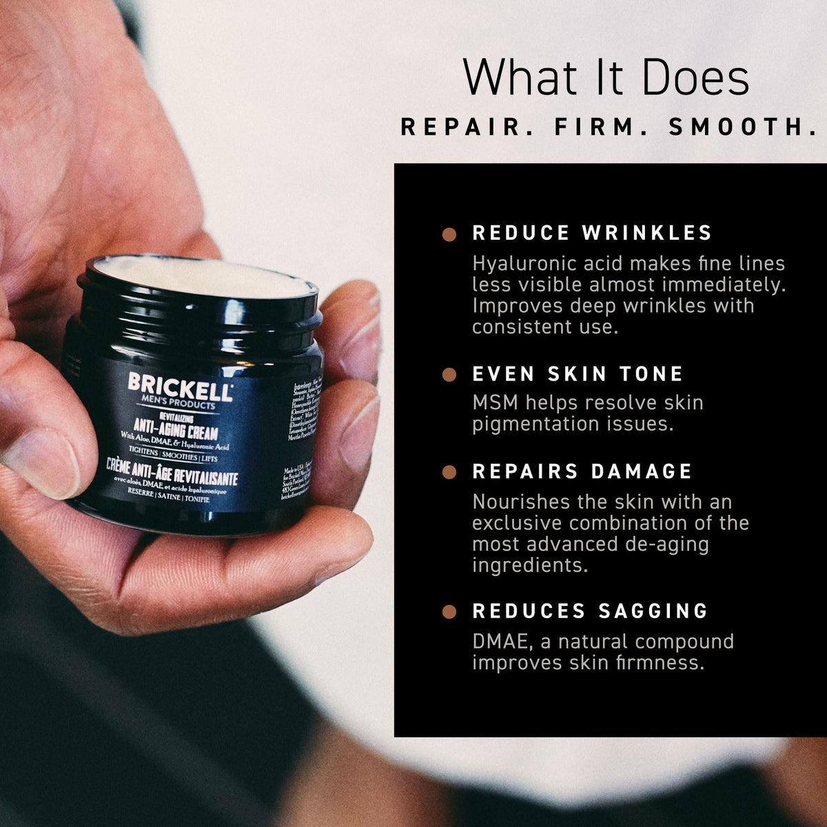 Brickell Men's Products 2 oz jar next to a coin for size and travel-friendly convenience