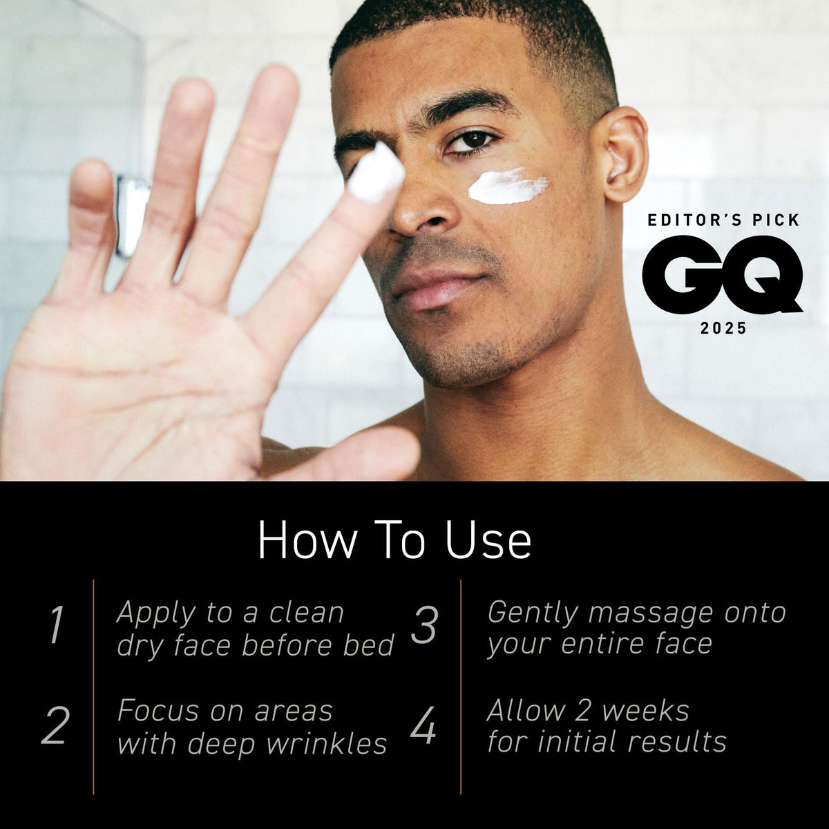 Brickell Men's Products applying cream along jawline to show coverage and smoothing