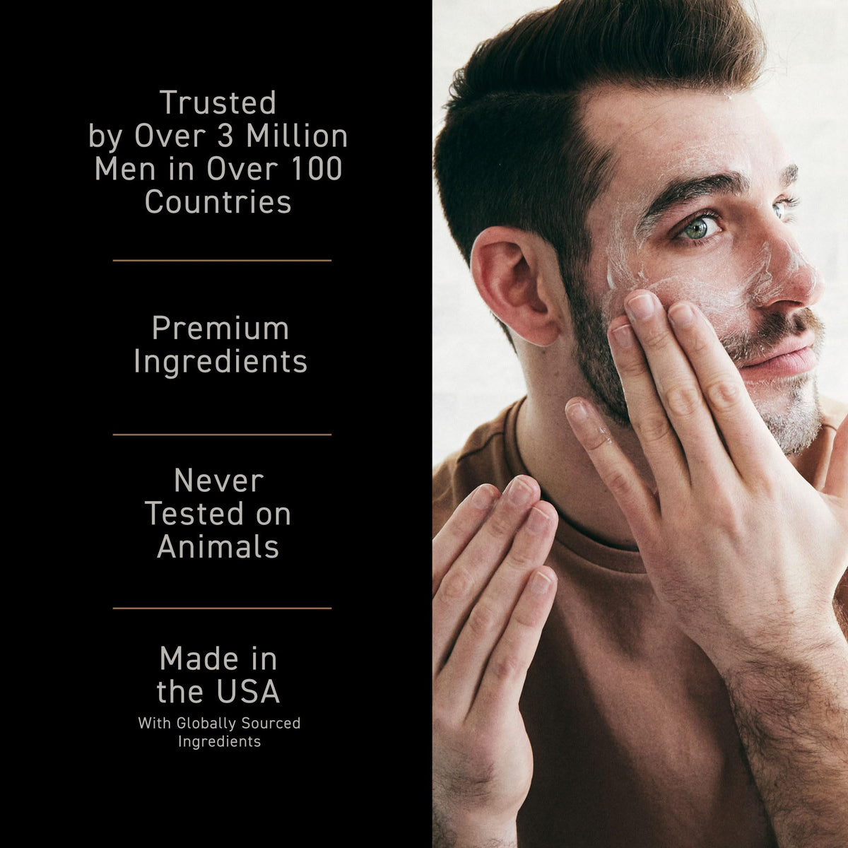 Brickell Men's Products styled on bedside table for overnight use and easy access