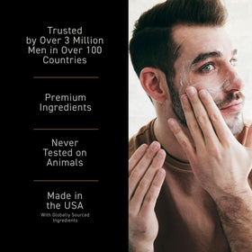 Brickell Men's Products styled on bedside table for overnight use and easy access