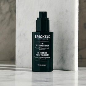 Brickell Men's Products gel being applied on hand highlighting fast absorption
