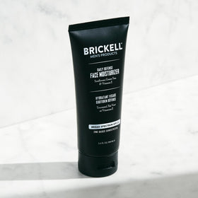 Brickell Men's Products pump close-up demonstrating easy dispensing and controlled use