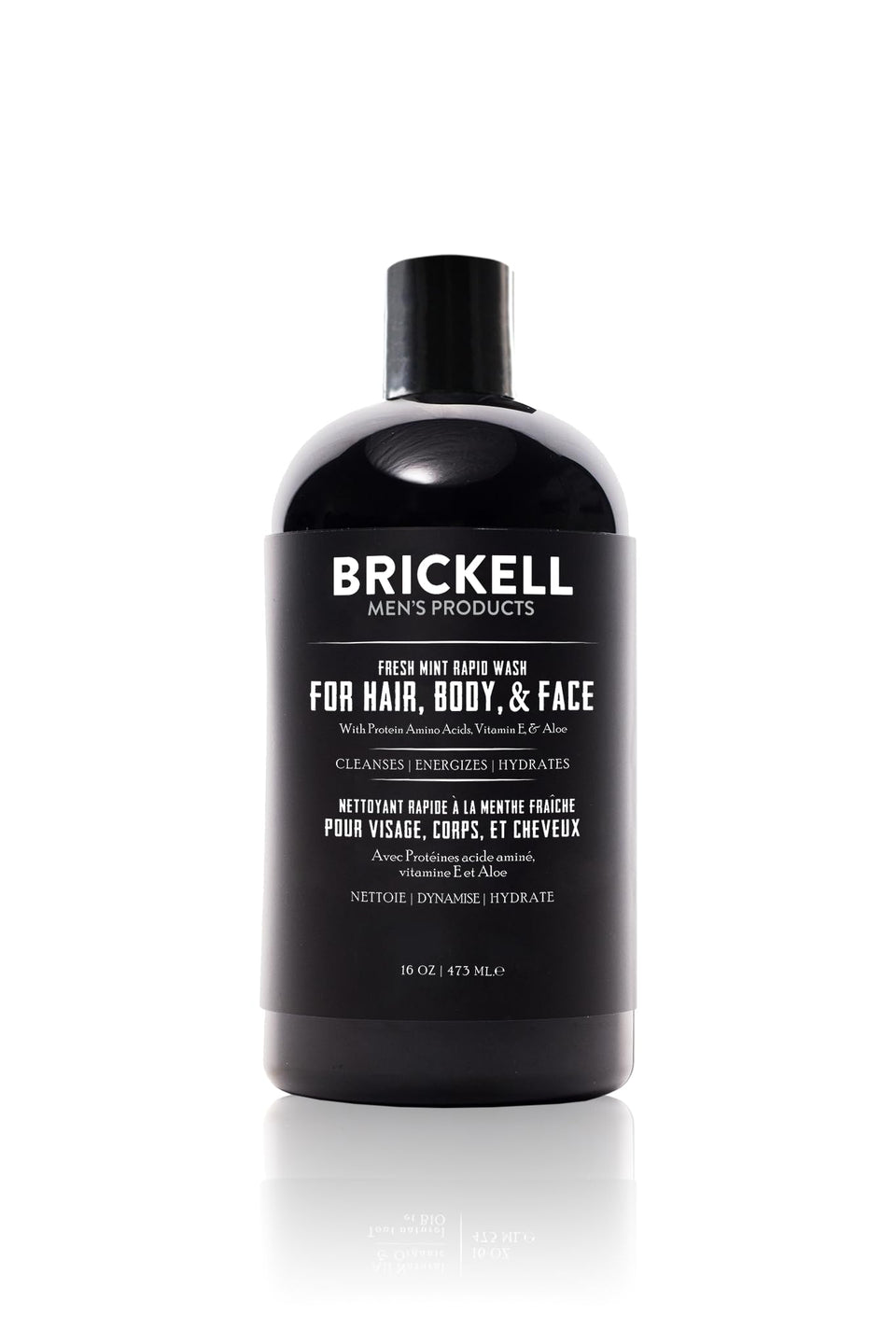 Brickell Men’s Rapid Wash front bottle showing fresh mint label and size