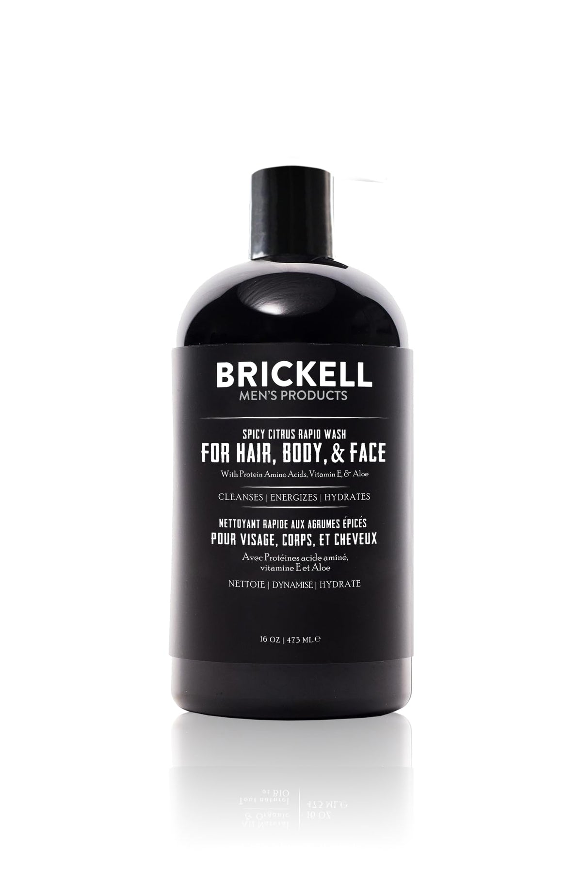 Brickell Men's Rapid Wash front packaging showing bottle and branding, easy identification