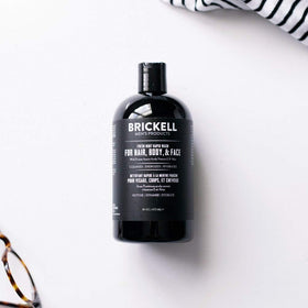 Brickell Men’s Rapid Wash gel texture on hand showing moisturizing feel