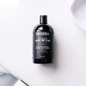Brickell Men's Rapid Wash texture closeup foam showing gentle lather and cleansing power