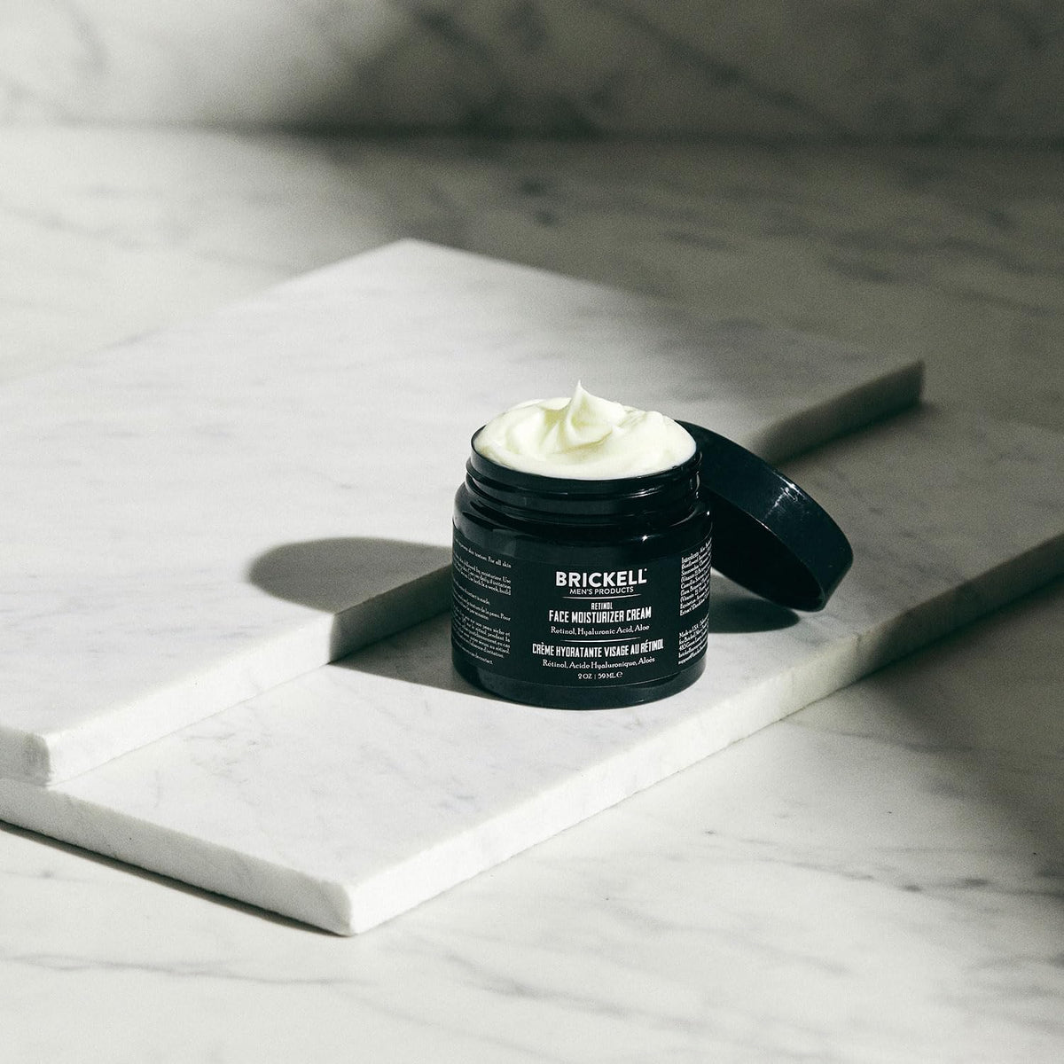 Brickell applied at night as part of a simple skincare routine