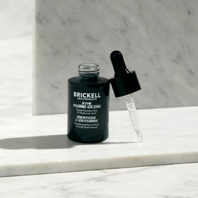 Brickell serum texture on dropper highlighting lightweight absorption and hydration