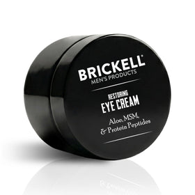 Brickell Men's Products front tube showing clean unscented eye cream benefit