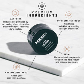 Brickell Men's Products ingredient layout highlighting caffeine and peptides benefit