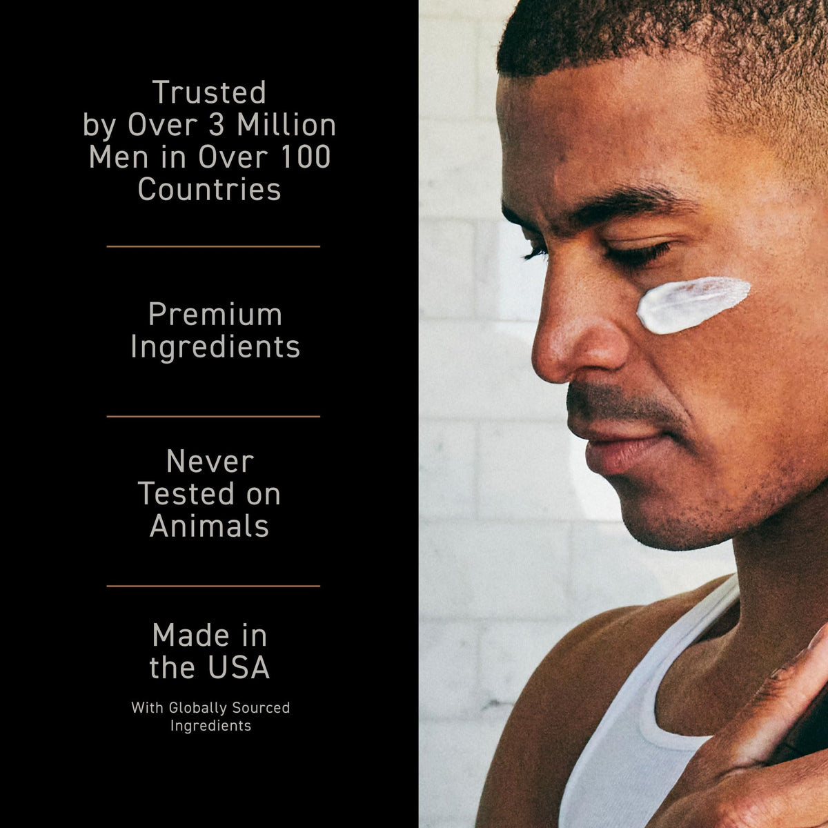 Brickell Men's Products on bathroom counter showing daily routine compatibility benefit