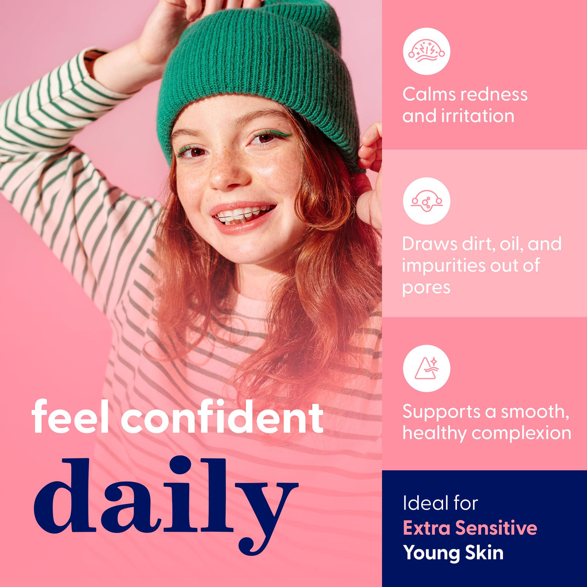 Bright Girl Calm+Bright applied on a teen demonstrating calming effect during use