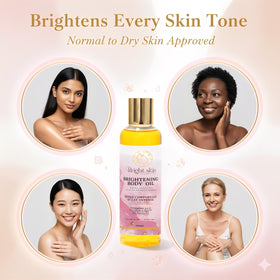 Bright Skin Cosmetics applied on forearm illustrating reduced uneven tone and smoother appearance