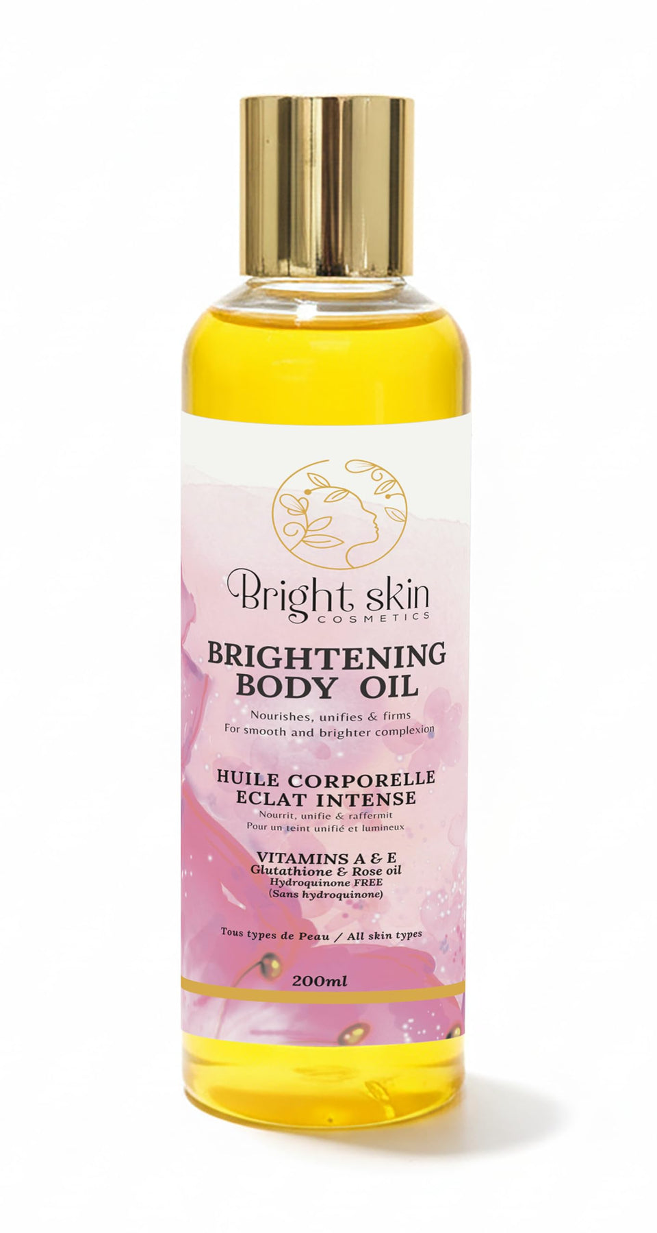 Bright Skin Cosmetics bottle front view showing branding and 6.5 oz size, promotes clarity