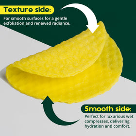 BRIGHTJUNGLE pad used on décolleté for even skin tone