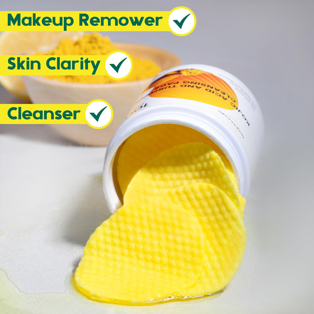 BRIGHTJUNGLE pads on bathroom counter for quick daily routine