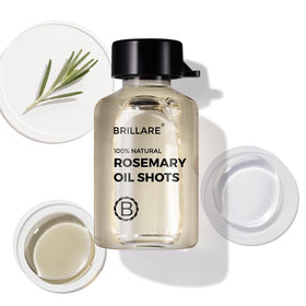 BRILLARE rosemary sprigs with bottle showing botanical sourcing and fresh scent