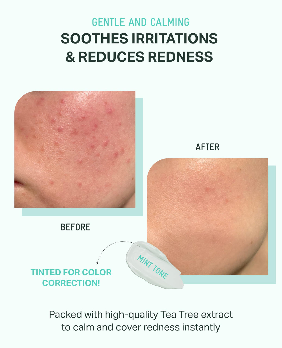 BRING GREEN applied on skin showing matte finish and pore-blurring benefit