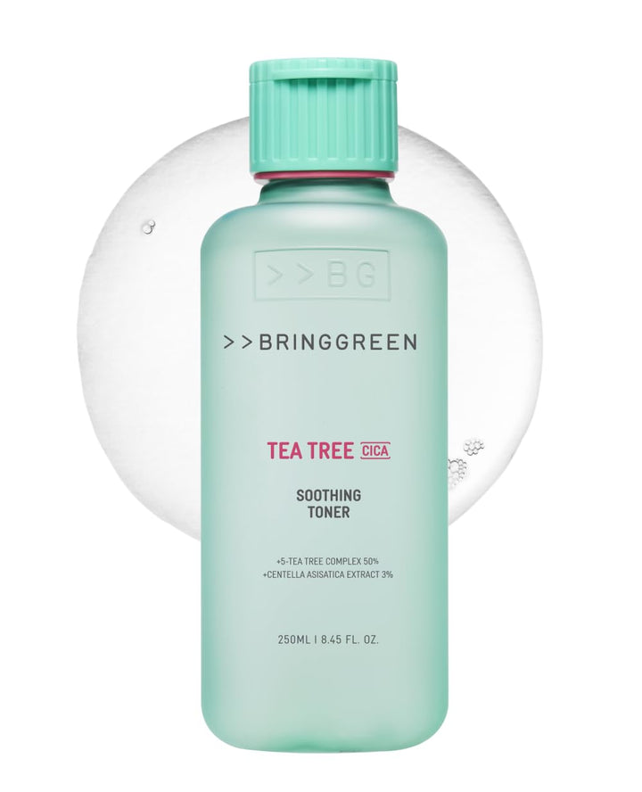 BRING GREEN bottle front packaging showing toner and benefits