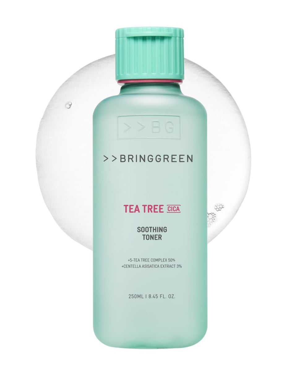 BRING GREEN bottle front packaging showing toner and benefits