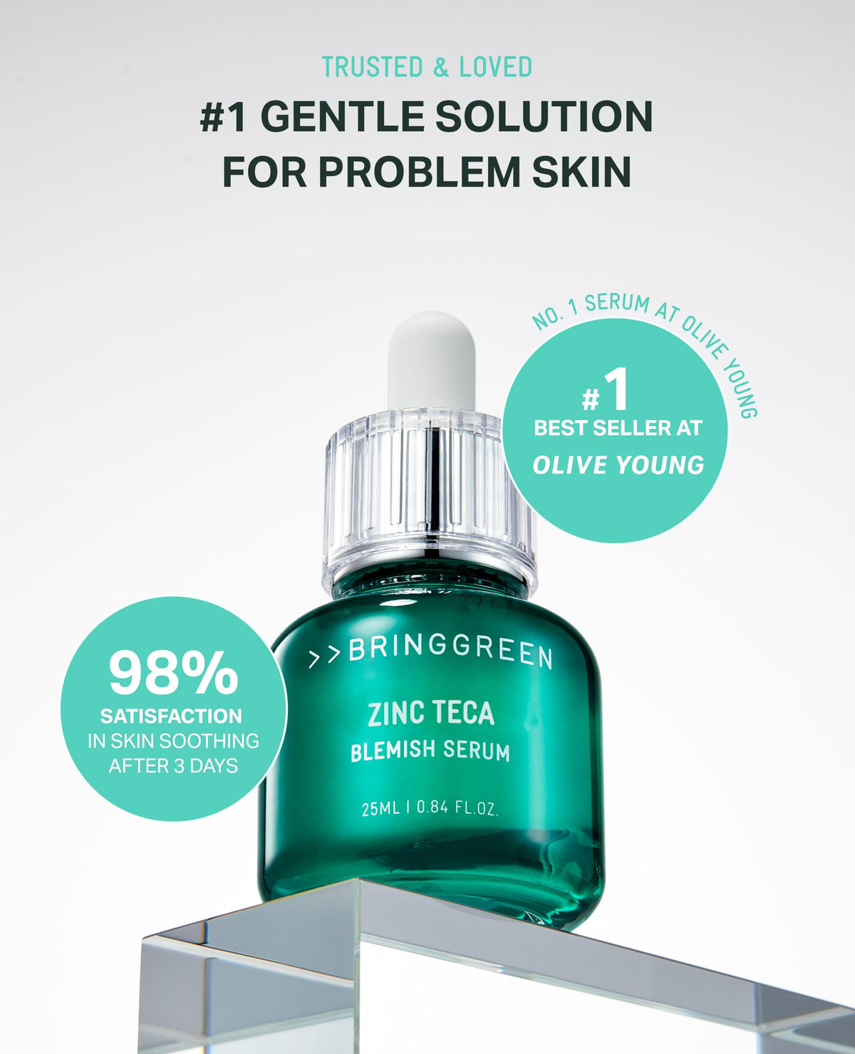 BRING GREEN tea tree botanical close-up highlighting soothing complex and calming benefit