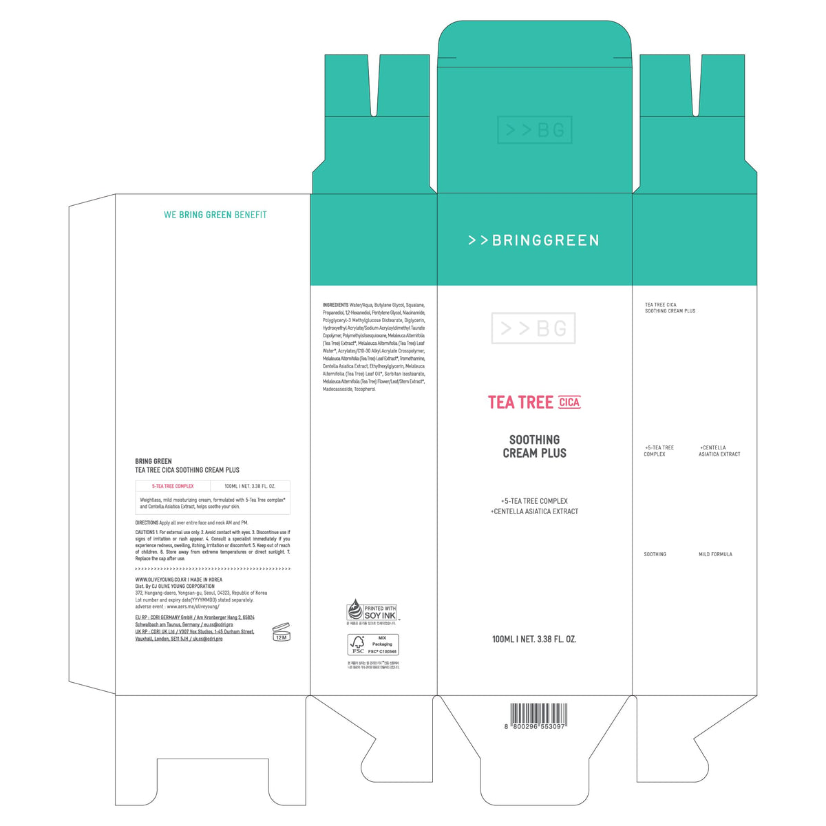 BRING GREEN visual of skin thermometer test indicating cooling effect