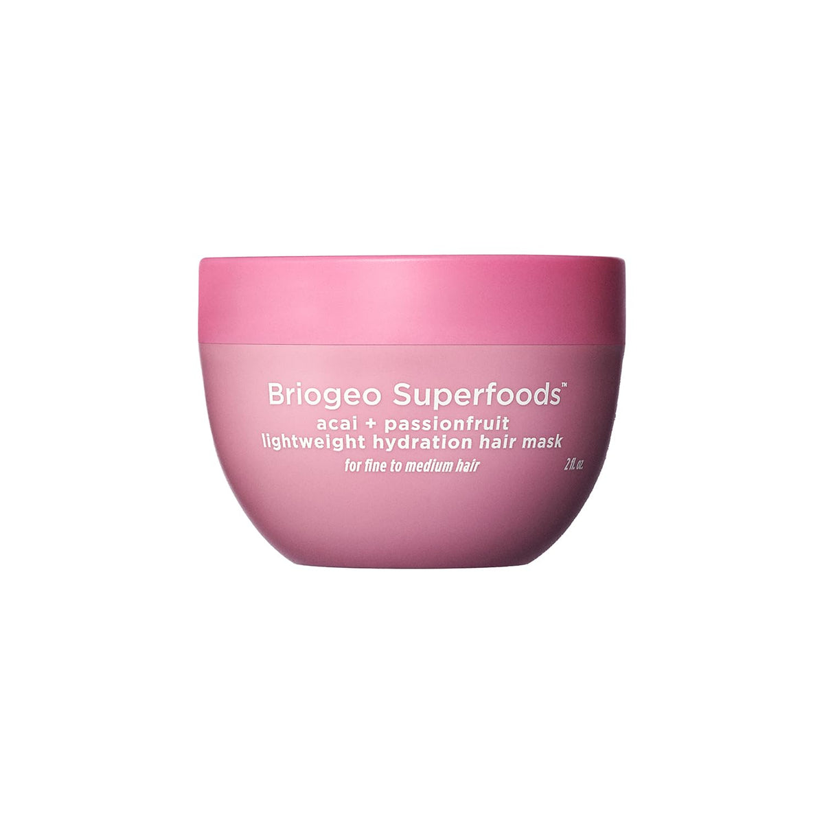 Briogeo front jar packaging showing product name and size, clear travel-friendly benefit